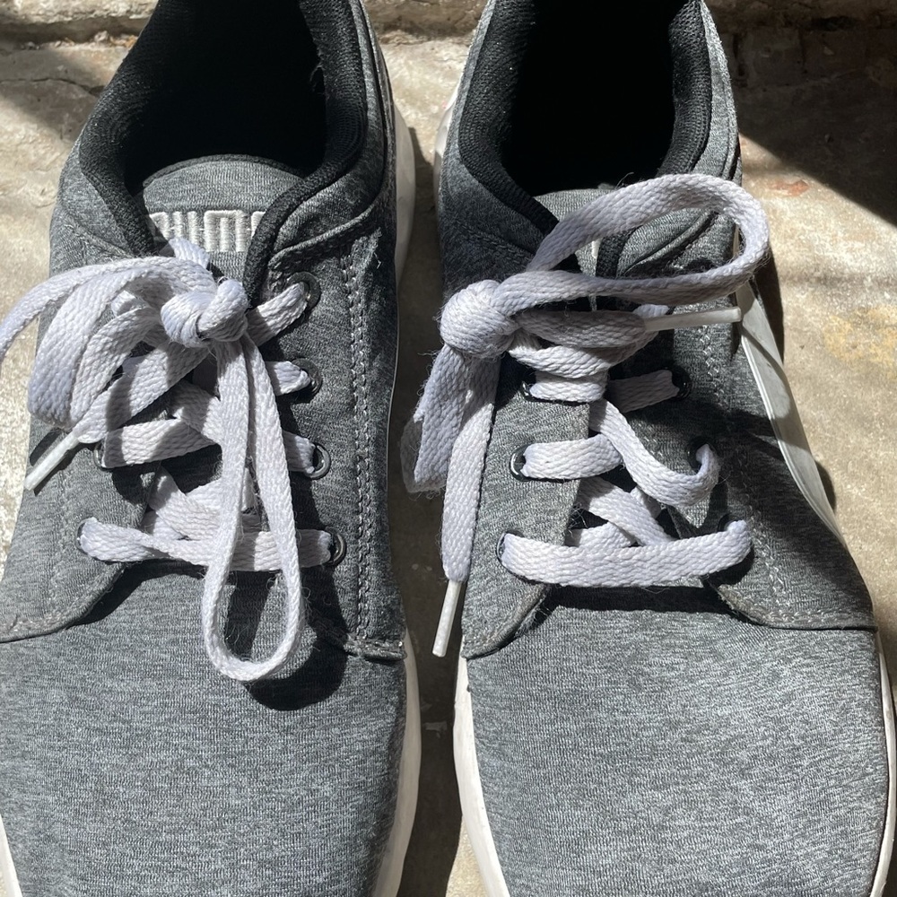Puma Mens Carson Runner Heather Grey Lace-Up Running Trainers 188485 02